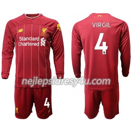 Fotbalové dres Liverpool Virgil van Dijk 4 Dětské Domácí 2019/20 Dlouhý Rukáv